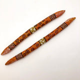 Australian Aboriginal Orange Painted Clap Sticks