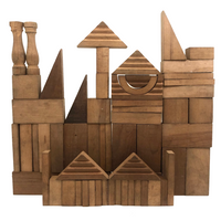 Great Big Antique Set of Wooden Building Blocks in Original Box (No Lid)