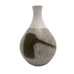 Contrasting Textures Brown on White Modernist Bud Vase