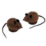 Mid-Century Teak Mouse Shaped Salt and Pepper Shakers