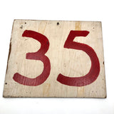 Double Sided Numbers 35 + 60 Hand-painted Sign