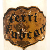 19th Century Hand-blown Large "Ferri Subcarb" Apothecary Jar