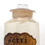 19th Century Hand-blown Large "Ferri Subcarb" Apothecary Jar