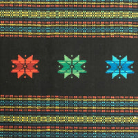 South American Vintage Woven Cotton Textile with Star and Stripe Pattern