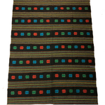 South American Vintage Woven Cotton Textile with Star and Stripe Pattern