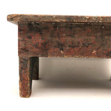 19th C Cricket Stool in Original Paint Joined by Wooden Nails