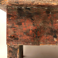 19th C Cricket Stool in Original Paint Joined by Wooden Nails