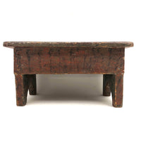 19th C Cricket Stool in Original Paint Joined by Wooden Nails