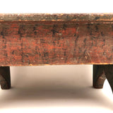 19th C Cricket Stool in Original Paint Joined by Wooden Nails