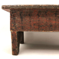 19th C Cricket Stool in Original Paint Joined by Wooden Nails