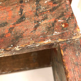 19th C Cricket Stool in Original Paint Joined by Wooden Nails