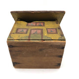 Wonderful Painted Pine Folk Art House (Tea Caddy?) with Roof Loss