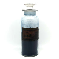 Handblown Antique Apothecary Bottle Full of Soluble Blue Pigment