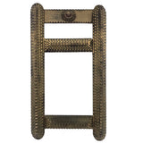 Gold Painted Chip Carved Tramp Art Mirror Frame