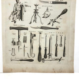 C. 1800. Oversized Engraving on Laid: Surgical Tools