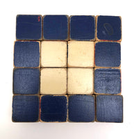 Prized Old Set of 16 Color Cubes in Custom Wooden Box