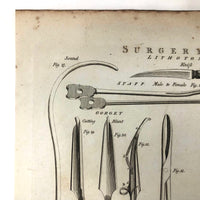 C. 1800. Oversized Engraving on Laid: Surgical Tools