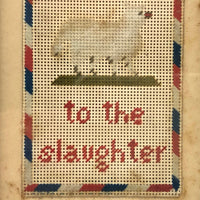 A Lamb to the Slaughter, Unusual Antique Punched Paper Embroidery