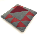 Lovely Handmade Red and Blue Quilt Pillow