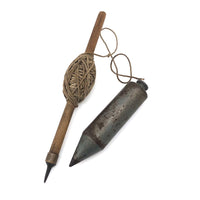 Two Old Plumb Bobs with Wound String