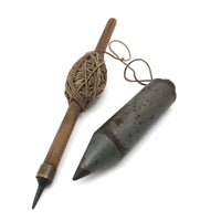 Two Old Plumb Bobs with Wound String