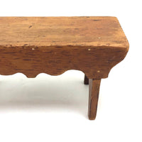 Lovely Little Antique Stool with Scalloped Sides