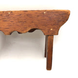 Lovely Little Antique Stool with Scalloped Sides