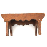 Lovely Little Antique Stool with Scalloped Sides