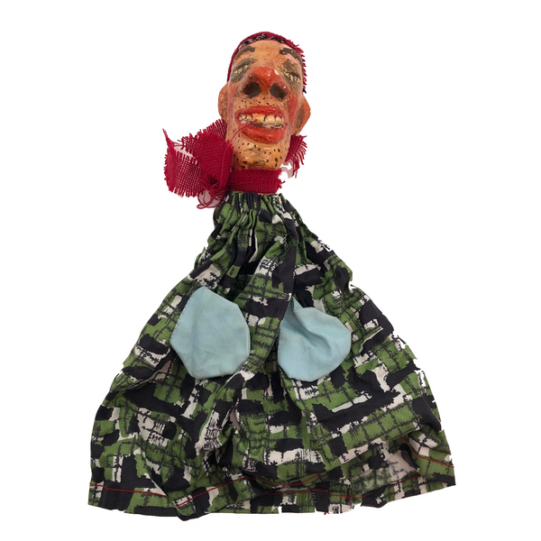 Handmade Vintage Papier Mache and Cloth Punch Puppet