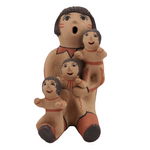 Sculpture of Storyteller Woman with Three Children by Jemez, New Mexico Native American Artist Emily Fragua-Tsosie