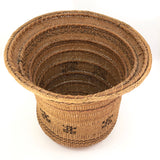 Finely Handwoven Large Basket with Frog Pattern