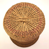 Finely Handwoven Large Basket with Frog Pattern