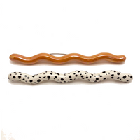 Peachy Orange Memphis Style Ceramic Squiggle Pin