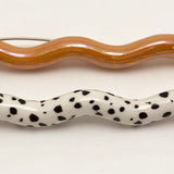 Peachy Orange Memphis Style Ceramic Squiggle Pin