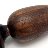 Checkerboard Parquetry Treen Egg Shaped Finial