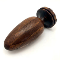 Checkerboard Parquetry Treen Egg Shaped Finial