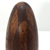 Checkerboard Parquetry Treen Egg Shaped Finial