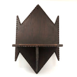 Angular Old Chip-Carved Folk Art Wall Shelf