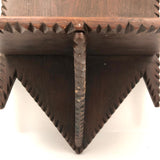 Angular Old Chip-Carved Folk Art Wall Shelf