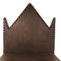 Angular Old Chip-Carved Folk Art Wall Shelf