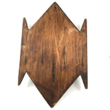 Angular Old Chip-Carved Folk Art Wall Shelf