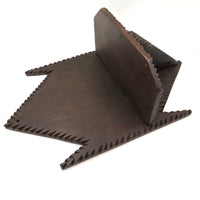 Angular Old Chip-Carved Folk Art Wall Shelf