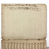 1789 Penmanship Notebook, Abijah Crane, Boston, MA.