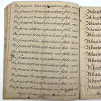 1789 Penmanship Notebook, Abijah Crane, Boston, MA.