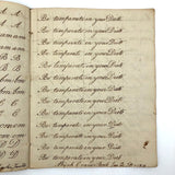 1789 Penmanship Notebook, Abijah Crane, Boston, MA.