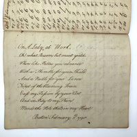 1789 Penmanship Notebook, Abijah Crane, Boston, MA.