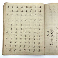 1789 Penmanship Notebook, Abijah Crane, Boston, MA.