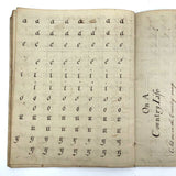 1789 Penmanship Notebook, Abijah Crane, Boston, MA.