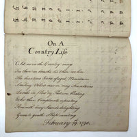 1789 Penmanship Notebook, Abijah Crane, Boston, MA.