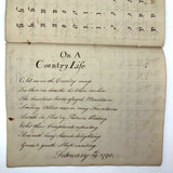 1789 Penmanship Notebook, Abijah Crane, Boston, MA.